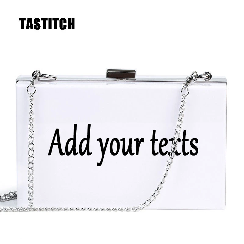 white acrylic clutch bag