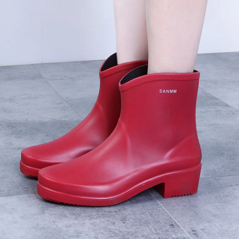 BONIXOOM Women'S Water Shoes Adult Rain Boots ShortTube Rubber Shoes Adult Rain Boots Women's