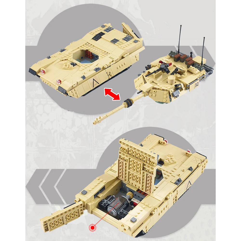 M1A2 США MBT Танки Армии WW2 высокая имитация gudi 6101 Военная серия Обучающие DIY строительные блоки игрушки для детей мальчиков подарки