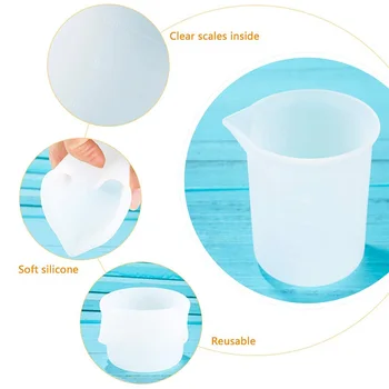

8 PCS 100 Ml Silicone Measuring Cups for Resin Non-Stick Epoxy Cups, Mixing Cups Glue Tools