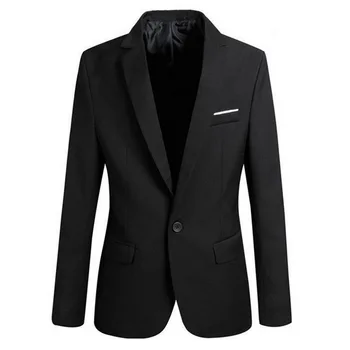 

Luxury Men Slim Fit Office Blazer Jacket Fashion Solid Mens Suit Jacket Wedding Dress Coat Casual Business Male Suit Coat 2020