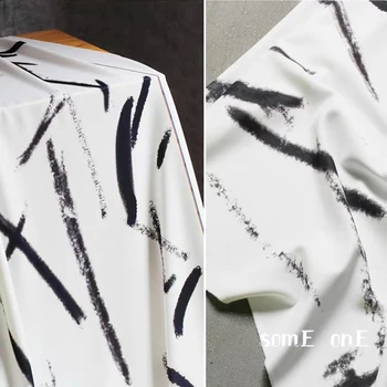 

Chinoiserie Printed Stretch Fabric Space cotton Air layer DIY Cheongsam Doll decor Coat Dress Designer Fabric 50*150cm