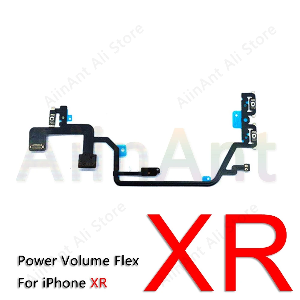New High Quality Power Flex For iPhone X Xs Max XR 6 6s 7 8 Plus Mute Button Volume Power Flex Cable with Metal Repair Parts