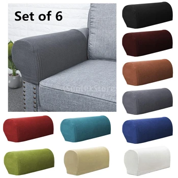 

Checked Flannel 6Pcs Sofa Armrest Cover Protector Dustproof Armchair Sofa Covers Recliner Couch Slipcovers Home Textile Flannel