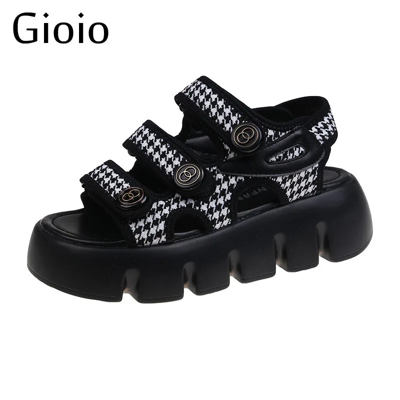 

Gioio 4cm platform women's sandals summer shoes buckle Slides casual sandals women's sports shoes summer sandalia mujer