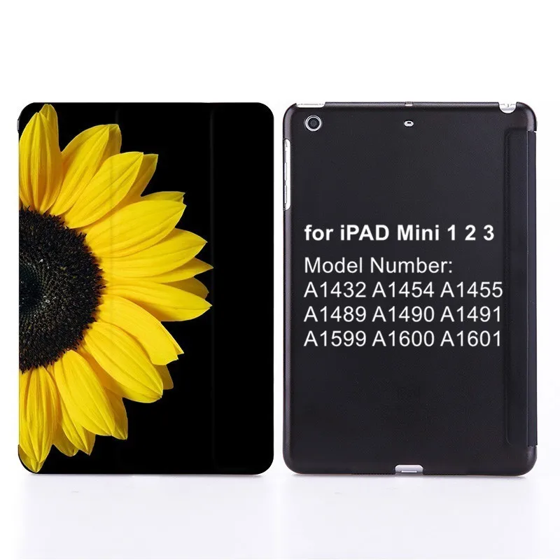 for mini 1 2 3 Чехол для iPad Mini 5 4 3 2 1 чехол Daisy Flower PU кожаный мягкий чехол с принтом для Samsung Galaxy с черной матовой жесткой задней частью для iPad Mini5 Funda - Цвет: for mini 1 2 3