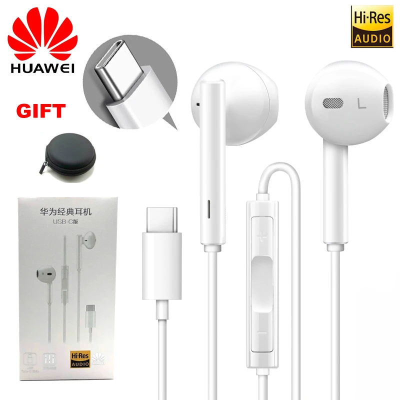 

Original HUAWEI CM33 Type C Earphone with Mic Volume Control For Mate 10 Pro P20 Por P30 p30 Pro XIAOMI MI 9 8 7 6 6X MIX2