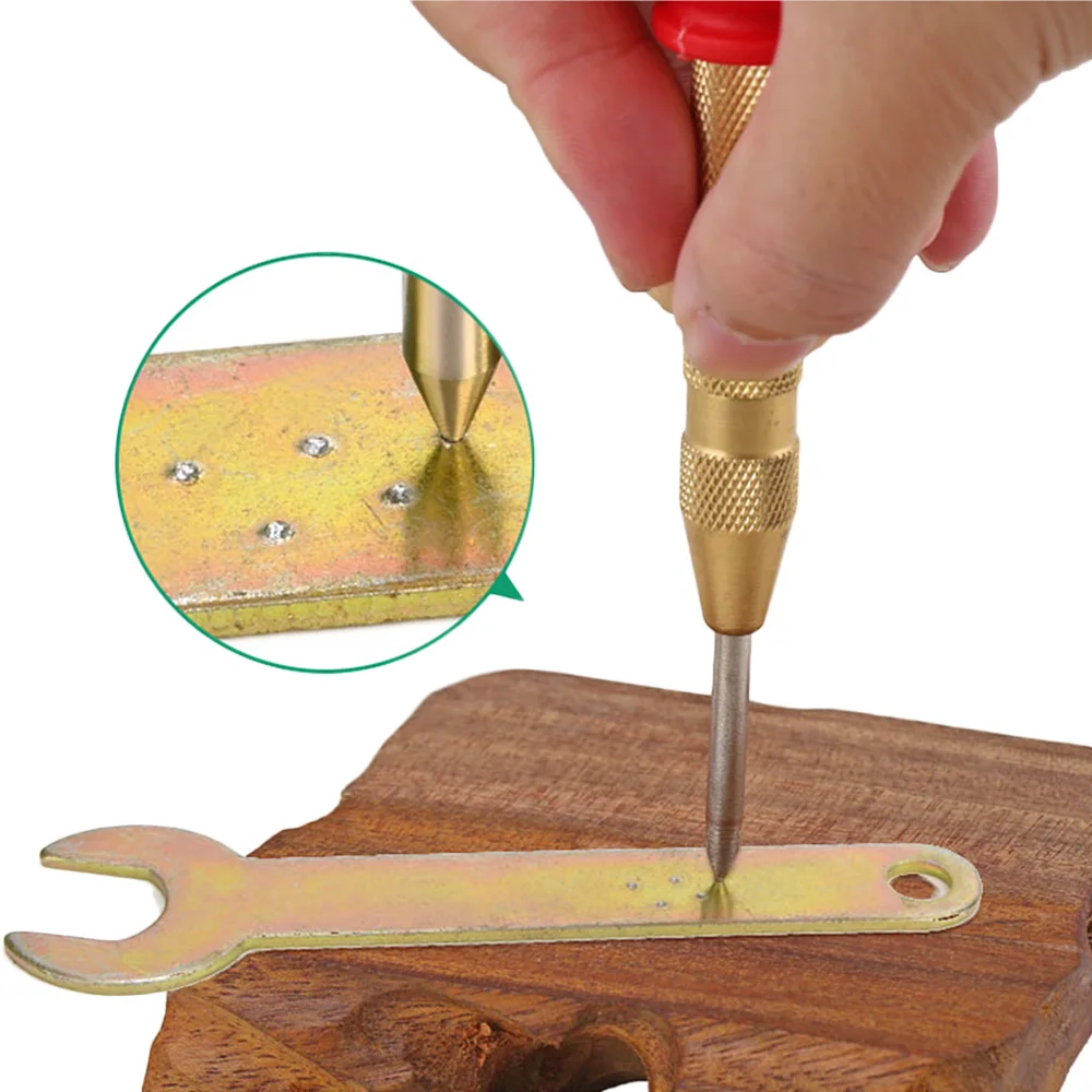 

5 Inch Automatic Center Pin Punch Spring Loaded Marking Starting Holes Tool Wood Press Dent Marker Woodwork Tool Drill Bit
