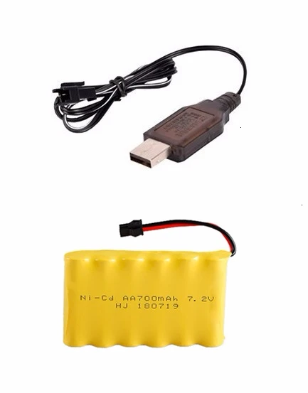 SM Plug) Ni-CD 7,2 v 700mah батарея+ 7,2 v зарядное устройство для Rc игрушечного автомобиля Танк Поезд Робот Лодка пистолет AA 7,2 v перезаряжаемый аккумулятор - Цвет: White