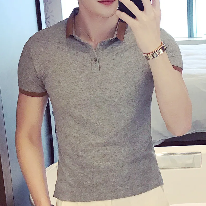 Повседневные мужские Поло, Para Hombre Camisa Polo, Корейская новая брендовая мужская рубашка поло, мужская хлопковая рубашка с коротким рукавом, мужские топы, Mannen Kleding