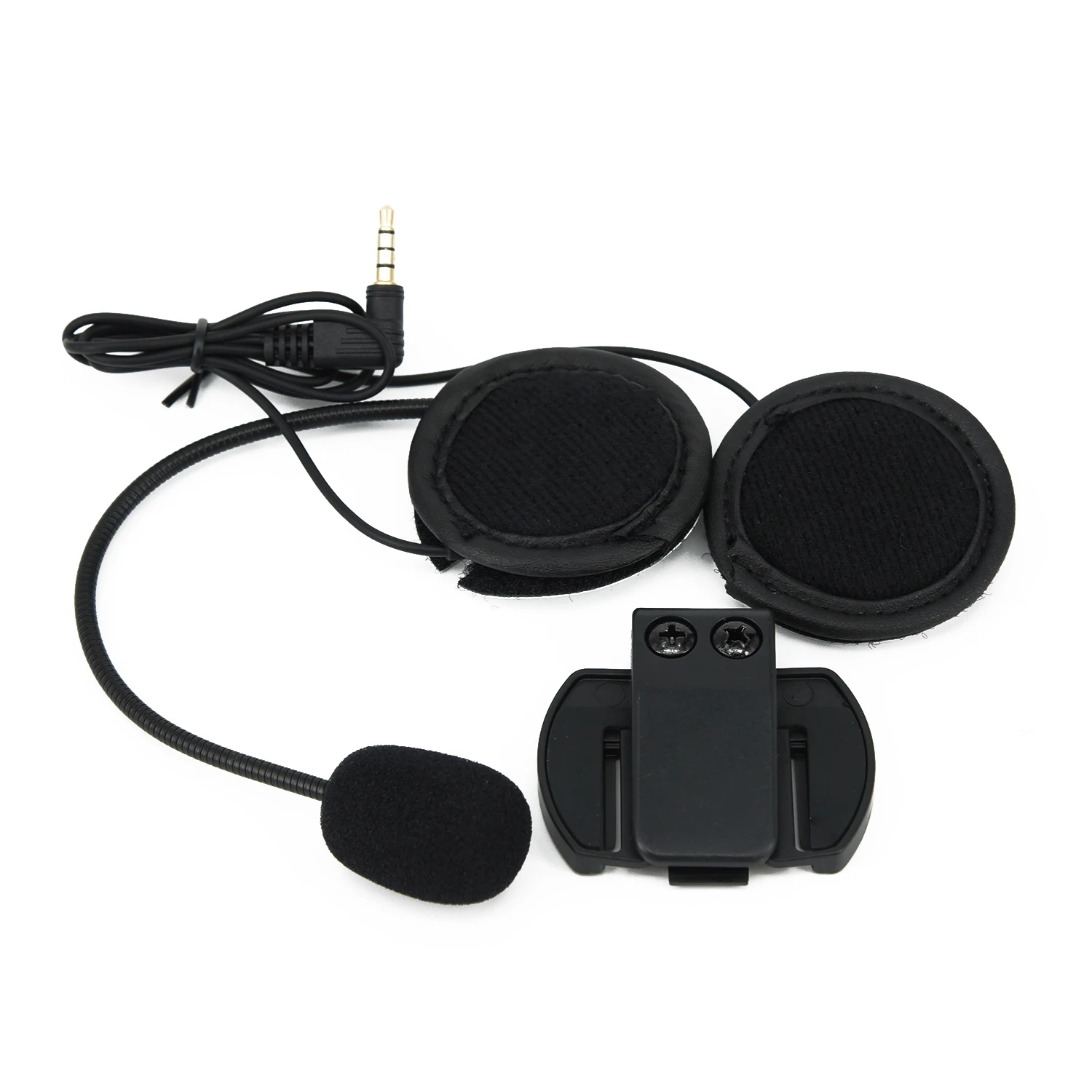 Wired Headphone Mic Earphone Speaker Clip mount V6&V4 Motorcycle Holder Backup Black Soft Pro