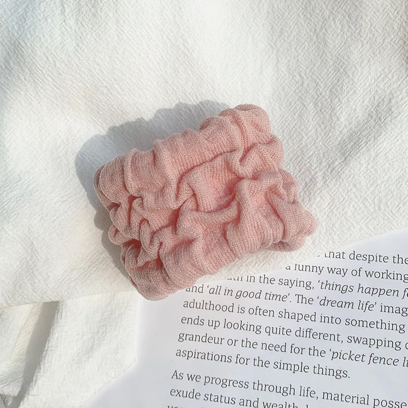 pink Ruoshui, женские зимние резинки для волос, для девочек, карамельный цвет, эластичные резинки для волос, женские аксессуары для волос, головной убор, веревка для волос - Цвет: pink