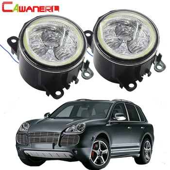 

Cawanerl Car Accessories LED Bulb Fog Light Angel Eye Daytime Running Light DRL High Bright For Porsche Cayenne 955 2002-2015