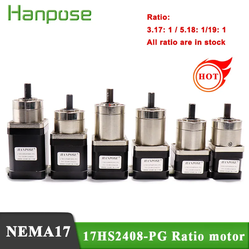 1PCS Stepper Motor Nema 17 Planetary geared Gearbox All Ratio3.71-1 17HS2408S 3401S 4401S 6401S 8401S motor For 3D Printer
