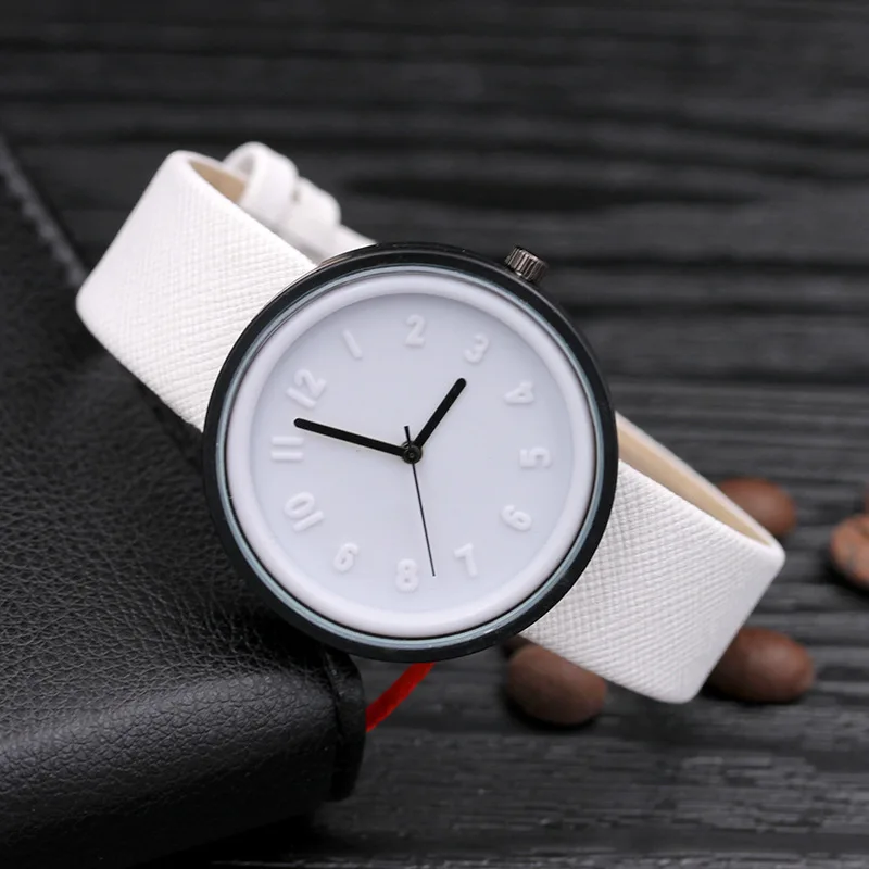 Горячая Распродажа Geneva брендовые кожаные женские часы Дамская мода платье кварцевые наручные женские часы Relogio Feminino Наручные часы - Цвет: white
