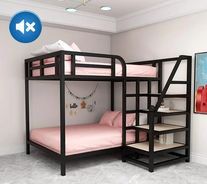 Spacesaving elevated bed bed under table apartment bed bunk iron frame