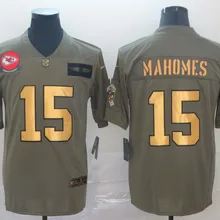 Мужская футболка Kansas City, Патрик махомс Чифс, оливковое/золотое