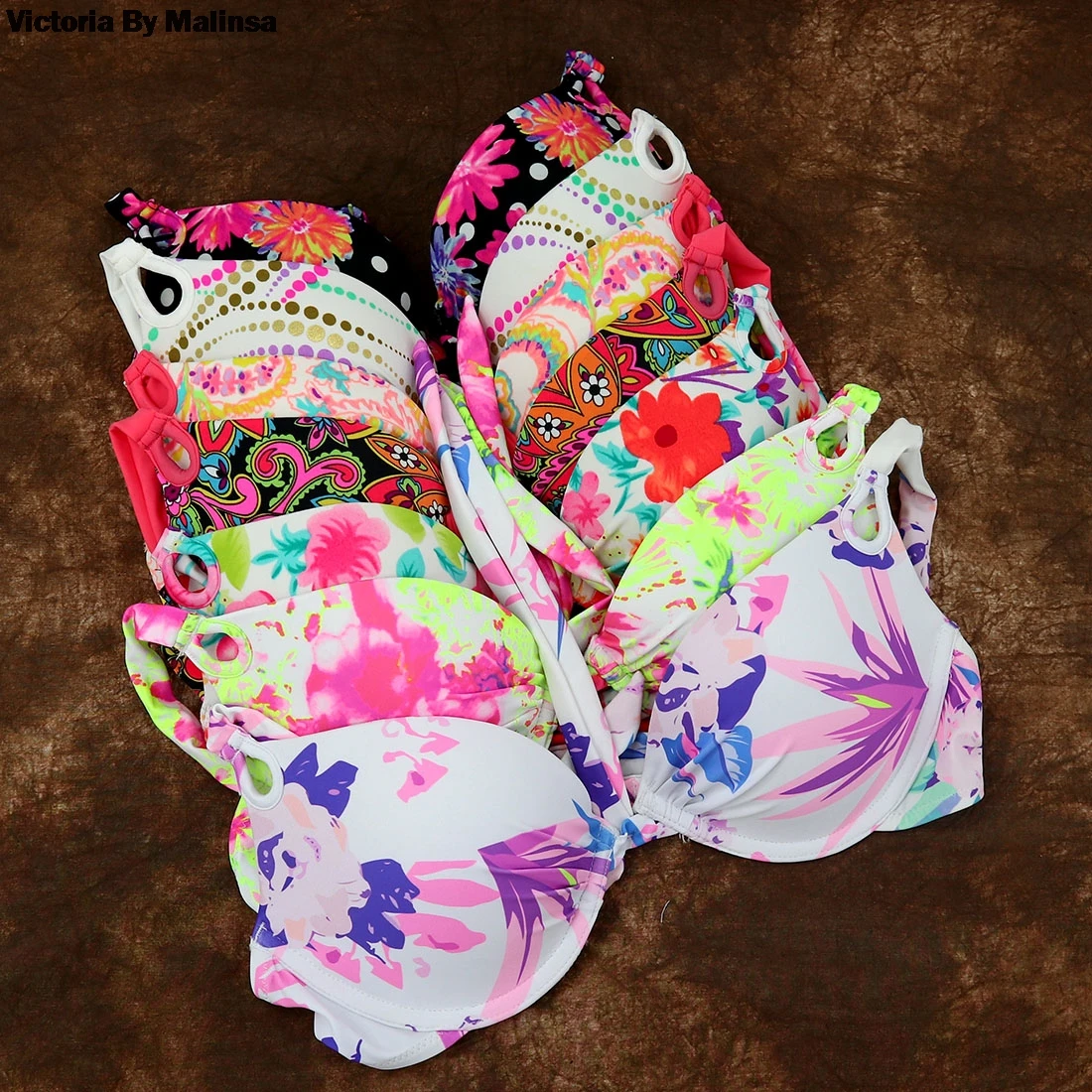 Женский бикини на косточках сексуальный бюстгальтер пуш ап с бретелькой через