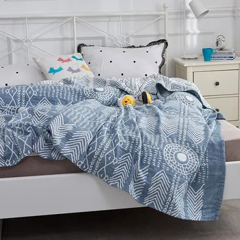 

Three Layers Gauze Cotton Blanket Fashion Breathable Chic Air Condition Blanket for Bed Office Travel Sofa Blanket Bedspread