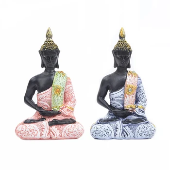 

Resin India Meditation Buddha Statue Decoration Home Decoration Miniature Figurines Living Room Fengshui Decor Budha to Budha