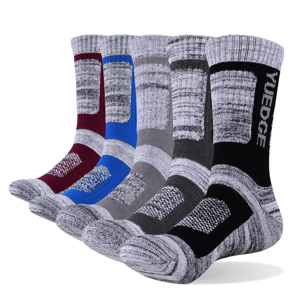 YUEDGE Брендовые мужские впитывающие хлопковые носки с подушками удобные теплые спортивные носки зимние носки(5 пар/упак - Цвет: 1805