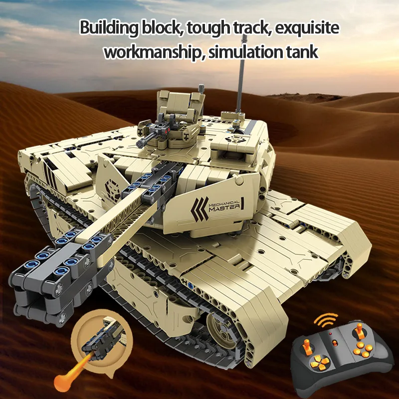 Серия Technic, 1276 шт, 2,4G RC M1A2, модель танка, строительные блоки, совместимые военные танки с дистанционным управлением, Наборы Кубиков, игрушки для мальчиков