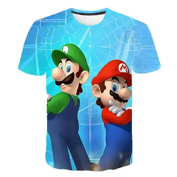 

2020 Summer Funny 3D Printed Super Mario Children T-shirt Short sleeve Kids Cartoon boy/girl T-shirts Costume Clothing Kids PINS