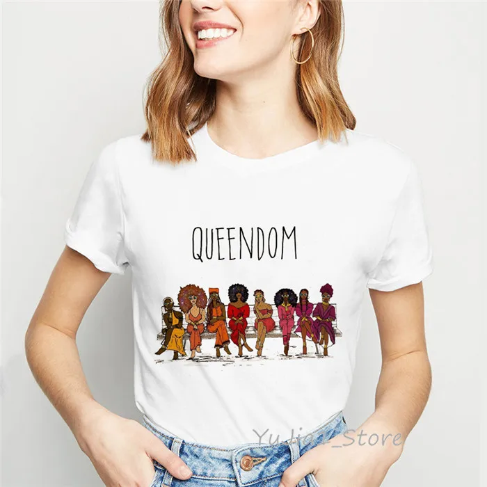 Y81612 Melanin Poppin рубашка женская черная для девочек с принтом vogue Забавные футболки lettter queendom футболка femme Феминистская футболка летние топы - Цвет: Y81612