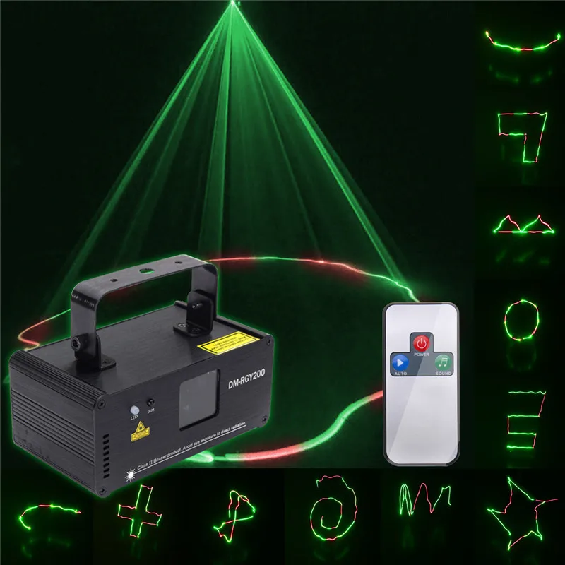 

15W DMX512 LED Stage Lighting Effect US Plug Red Green Yellow Laser Light Sound Active Remote Control Lamp for KTV Plub Disco