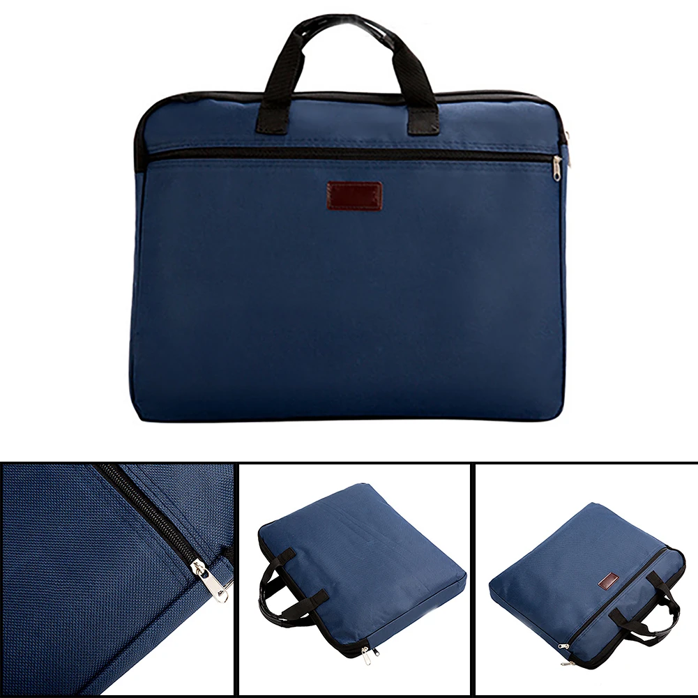 Men Women A4 Book With Handle Large Capacity Zipper Storage Organizer Travel Short Closure File Folder Canvas Document Bag