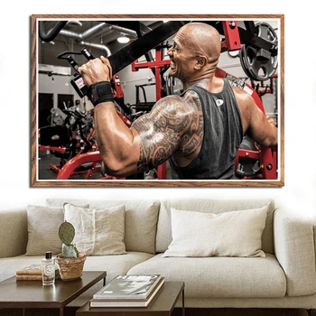 The Rock Dwayne Johnson Bodybuilding Pictures Printed on Canvas 6