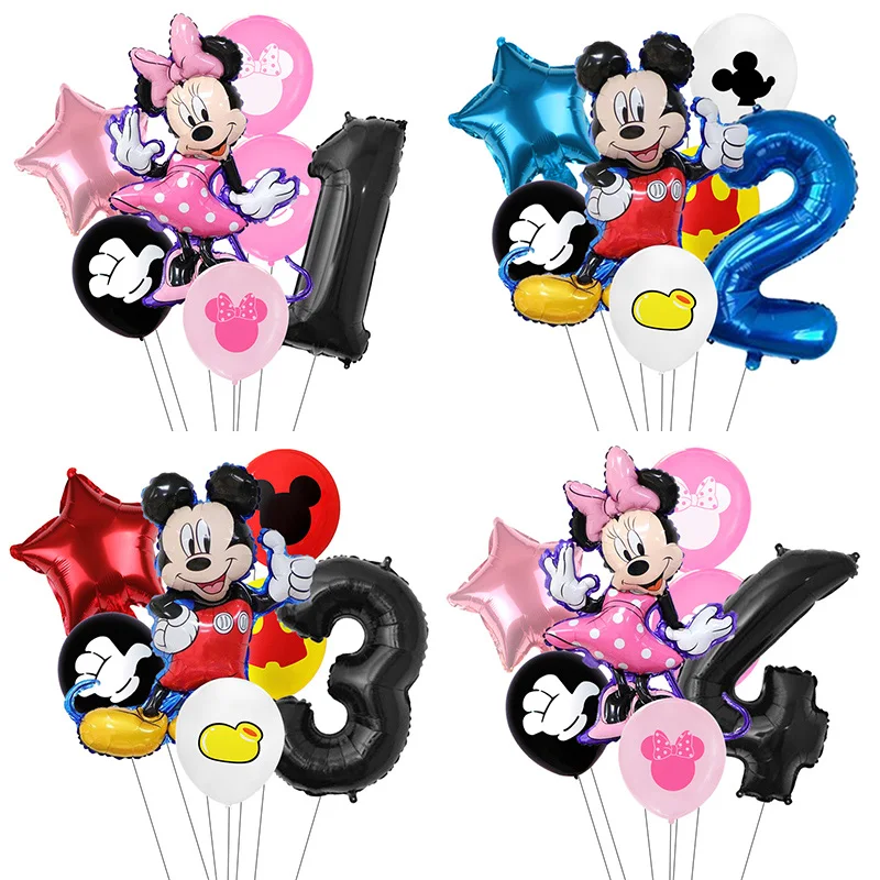 1set Globos Minnie Mickey Mouse decoraciones para fiesta de cumpleaños decoración de ducha de bebé de los niños fiesta globo de Mickey Globos de aire