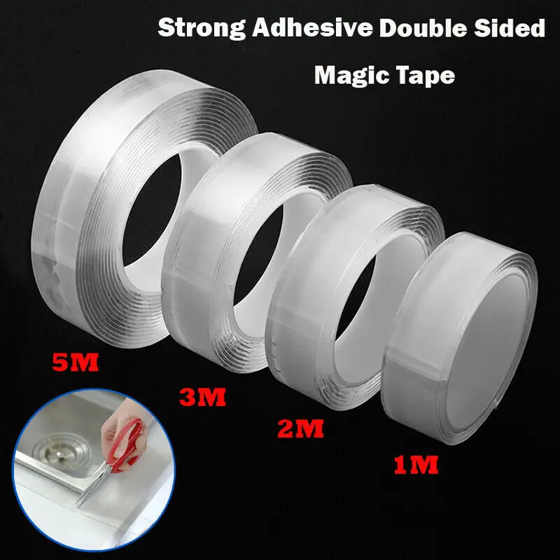 

Magic Double-sided Grip Tape Traceless Washable Adhesive Gel Nano Invisible Adhesive Tape 1-5M