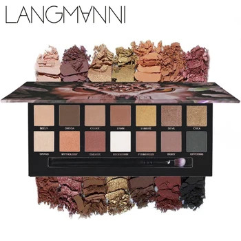 

Langmanni 14 Color tiger eyeshadow pallete nude eye shadow matte eye shadow palette waterproof makeup pallete pigment TSLM1