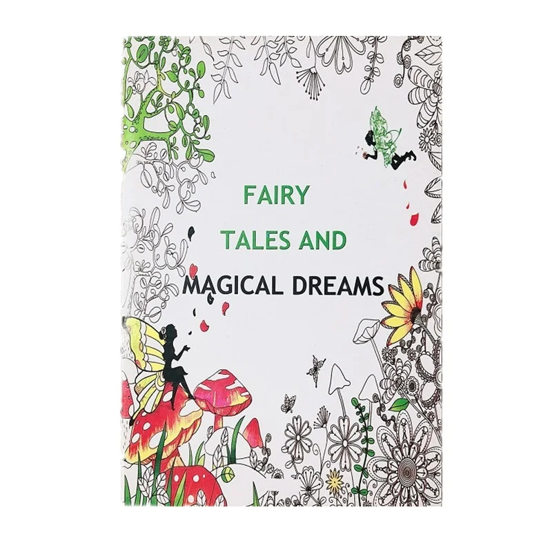 

21*14cm Fairy Tales and Magical Dreams Coloring Book Kids Adult Relieve Stress Drawing Book 16 Pages