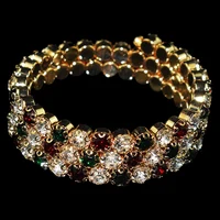 exaggerated Crystal Red white green Bracelets Women Rhinestone Bracelet Wedding Bracelet Pulseras Mujer Wedding Jewelry Gifts 2