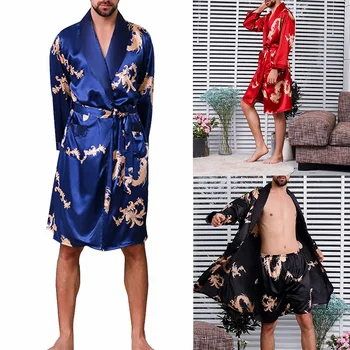 

Men's Stain Silk Pajama Set Modern Style Sleepwears Men Sexy Soft Homme Cozy Satin Nightgown Casual Lounge Pajama Sets Nightwear