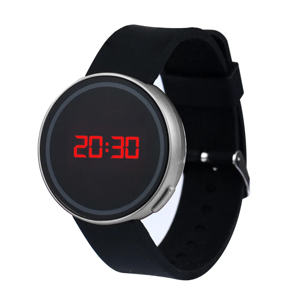 Модные Для мужчин Для женщин цифровые Часы светодиодный Сенсорный экран дата Силиконовые наручные черные Часы, Часы для женщин и мужчин, Часы мужские, digitaal horloge ساعات Часы