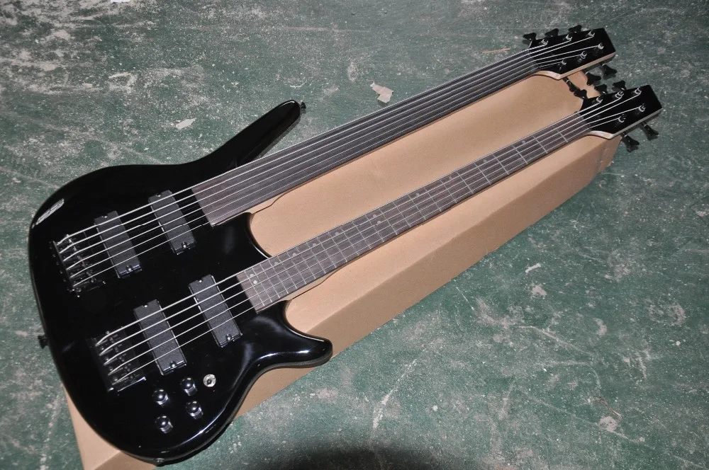 

2-Neck Popular Electric Guitar,Fretless and 24 Frets Fingerboard,Black Hardware,Maple Neck and can be Customized