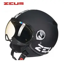 В Горошек красивая улыбка ZEUS ZS-210c 3/4 открытым лицом moto rcycle шлем, черный желтый moto rbike moto крест moto шлем