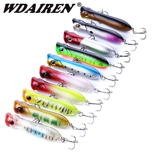 10pcs/lot Popper Floating Popper Fishing Lures set 11.5g 80mm