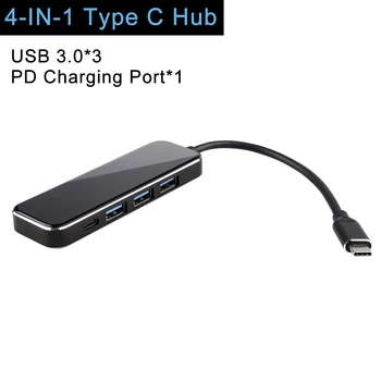 

4 Ports USB Type C HUB to PD Multi USB 3.0*3 USB 3.0 Power Adapter for MacBook Samsung USB-C USB HUB Splitter Hab
