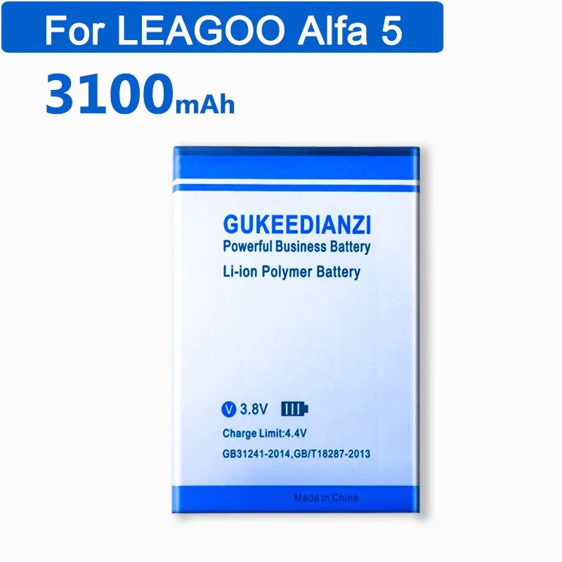 Аккумулятор GUKEEDIANZI 3100 мАч для LEAGOO Alfa 5 перезаряжаемый литиевый