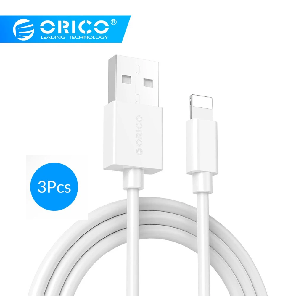 ORICO LTG 2A кабель для освещения 1 м USB кабель для передачи данных и зарядки зарядное устройство адаптер для iPhone 6 7 8 мобильный телефон