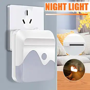 

LED Night Light Mini Light Sensor Control 110V-240V Warm White EU US Plug Energy Saving Lamp For Living Room Bedroom Lighting