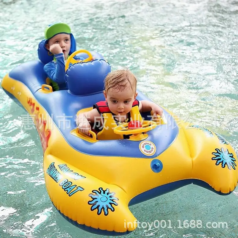 

Manufacturers a Large Amount Production PVC Inflatable Children Double Steering Wheel Trumpet Pedestal Ring Children Animal Swim