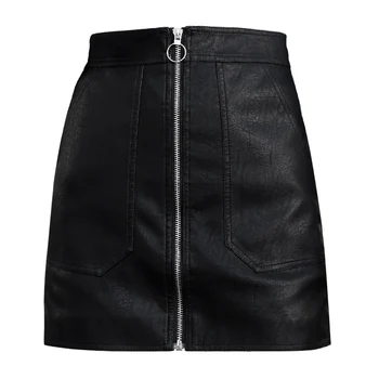 

College Fashion Skirts Summer High Waisted Harajuku Leather Mini Skirts Womens Cute School Faldas Cortas Women Clothes YY50SW