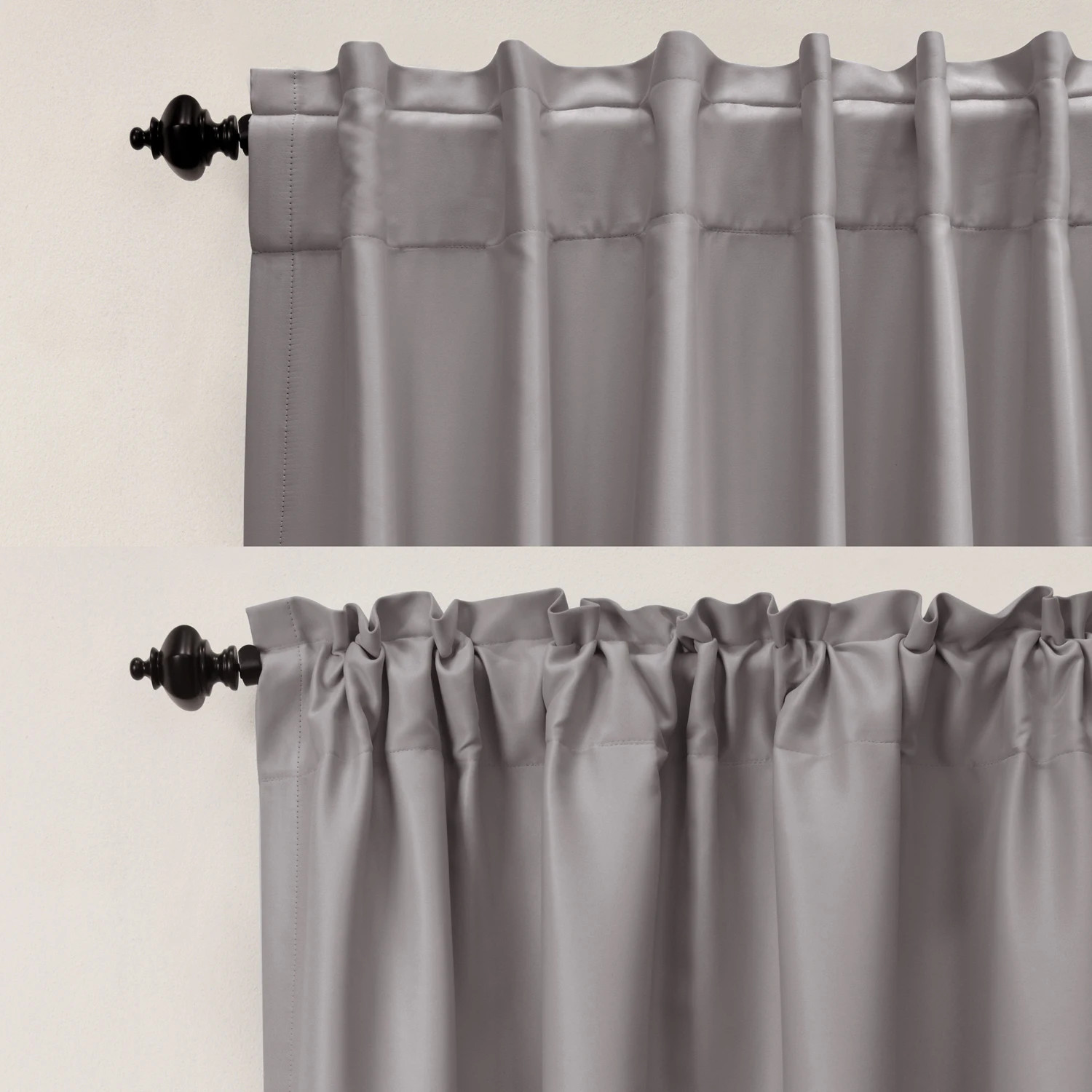 Solid Color Thermal Insulated 90% + Blackout Curtains for Living Room Bedroom Gray Black Blue Thick Window Curtain Treatment