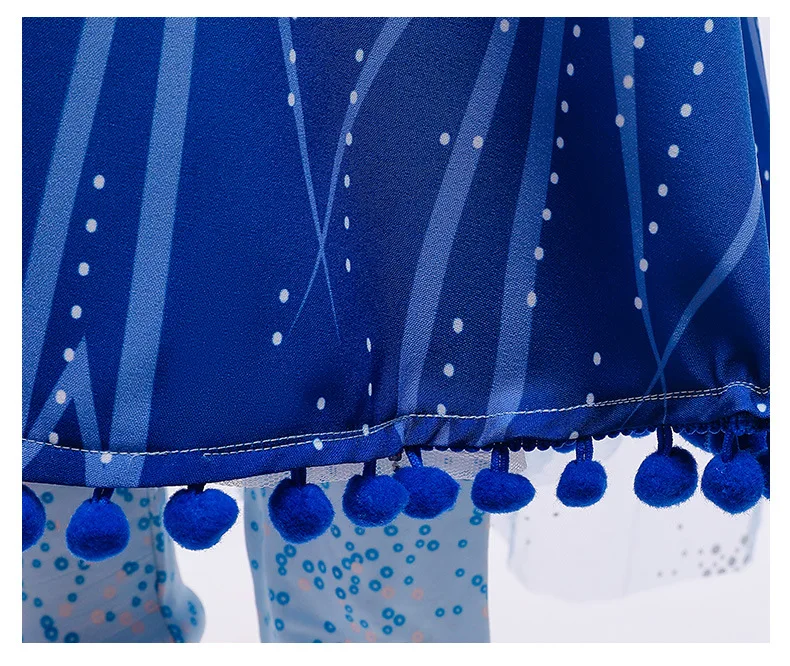 Новая модель: платья «Принцессы Анна и Эльза» 2 шт. Бандажное платье От 4 до 10 лет платье принцессы с длинными рукавами Штаны для девочек с рождественским изображением Платья для праздников и дней рождения для детей