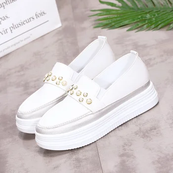 

Shallow Mouth All-Match Round Toe Women's Shoes Platform Modis Female Footwear Casual Sneaker Slip-on Autumn Clogs 2020 Small